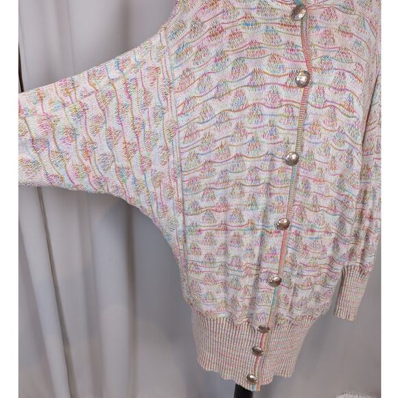 Anthropologie Lia Molly Dolman Sleeve Cardigan Sweater Rainbow Size Small - Picture 9 of 15